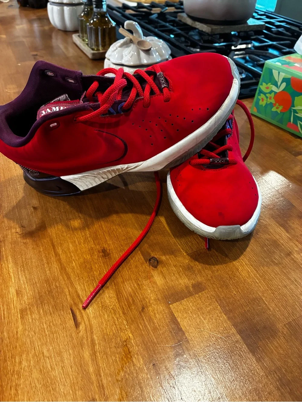 Nike Kids Red and White Sneakers